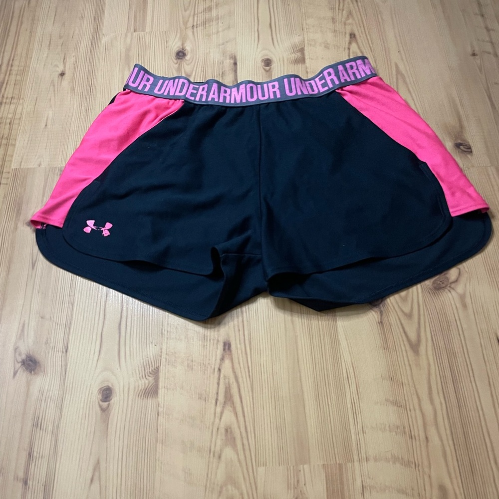 Under Armour Women's Athletic Shorts in Black and Pink
